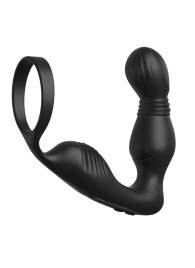 Черный вибростимулятор простаты с эрекционным кольцом Ass-Gasm Pro P-Spot Milker - Pipedream - в Томске купить с доставкой