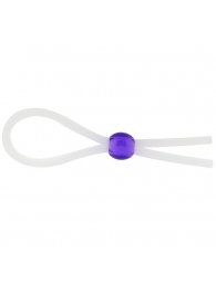 Прозрачное лассо с фиолетовой бусиной SILICONE COCK RING WITH BEAD LAVENDER - NMC - в Томске купить с доставкой