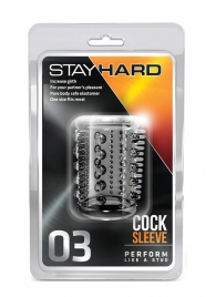 Прозрачная насадка с шипами и шишечками STAY HARD COCK SLEEVE 03 CLEAR - Blush Novelties - в Томске купить с доставкой