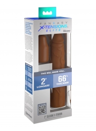 Коричневая насадка на член 2  Silicone X-tension - 20,3 см. - Pipedream - в Томске купить с доставкой