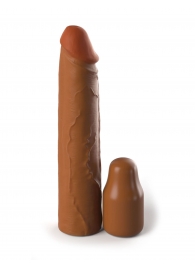 Коричневая насадка на член 2  Silicone X-tension - 20,3 см. - Pipedream - в Томске купить с доставкой