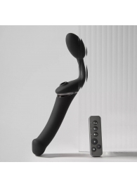 Черный безремневой вибрострапон Strap-On-Me Multi Orgasm Size XL - Strap-on-me - купить с доставкой в Томске