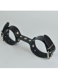 Черные кожаные наручники-фиксатор - Sitabella - купить с доставкой в Томске