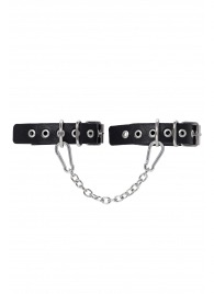 Черные оковы из одного ремешка с люверсами - Pecado - купить с доставкой в Томске