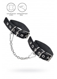 Черные оковы из одного ремешка с люверсами - Pecado - купить с доставкой в Томске