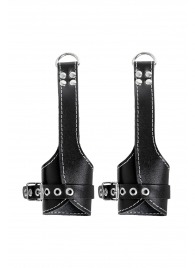 Черные подвесы с белой строчкой - Pecado - купить с доставкой в Томске