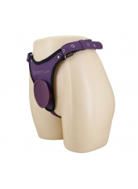 Фиолетовые трусики харнесс с платформой Caludio III - Baile - купить с доставкой в Томске