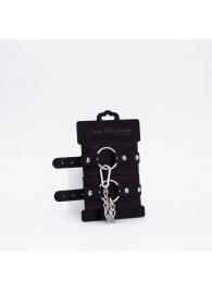 Черно-красные кожаные оковы - Crazy Handmade - купить с доставкой в Томске