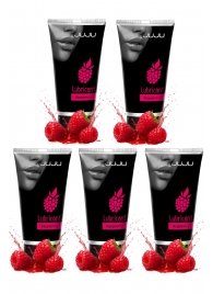 Набор из 5 съедобных лубрикантов JUJU со вкусом малины - JuJu - купить с доставкой в Томске Набор из 5 съедобных лубрикантов JUJU со вкусом малины - JuJu - купить с доставкой в Томске