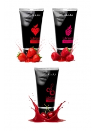 Набор из 3 съедобных лубрикантов JUJU (клубника, малина, вишня) - JuJu - купить с доставкой в Томске Набор из 3 съедобных лубрикантов JUJU (клубника, малина, вишня) - JuJu - купить с доставкой в Томске