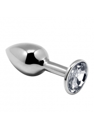 Серебристая анальная втулка с прозрачным кристаллом Mini Metal Butt Plug Size L - 9 см. - Adrien Lastic в Томске Серебристая анальная втулка с прозрачным кристаллом Mini Metal Butt Plug Size L - 9 см. - Adrien Lastic
