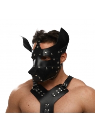 Черная кожаная маска «Собака» - Crazy Handmade - купить с доставкой в Томске