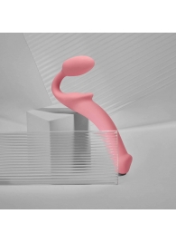 Розовый безремневой страпон Strap-on-me Semi-Realistic Bendable Strap-On size M - Strap-on-me - купить с доставкой в Томске