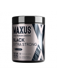 Черные утолщенные презервативы MAXUS Extra Strong с железным кейсом - 15 шт. - Maxus - купить с доставкой в Томске