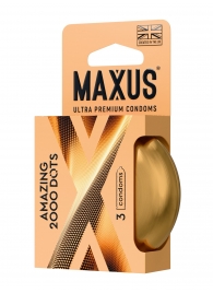 Точечные презервативы MAXUS 2000 Amazing Dots с железным кейсом - 3 шт. - Maxus - купить с доставкой в Томске
