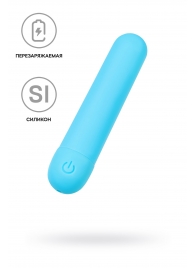 Голубая силиконовая перезаряжаемая вибропуля Murr - 10 см. - A-toys купить в Томске с доставкой в Orgasmix.ru Голубая силиконовая перезаряжаемая вибропуля Murr - 10 см. - A-toys