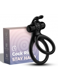 Черное эрекционное виброкольцо с подхватом мошонки Stay Hard - Boys of Toys - в Томске купить с доставкой Черное эрекционное виброкольцо с подхватом мошонки Stay Hard - Boys of Toys - в Томске купить с доставкой