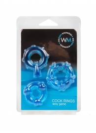Набор из 3 синих эрекционных колец с различным рельефом - Erowoman-Eroman - в Томске купить с доставкой Набор из 3 синих эрекционных колец с различным рельефом - Erowoman-Eroman - в Томске купить с доставкой
