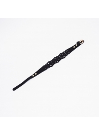 Черный ажурный чокер с золотистой фурнитурой - Crazy Handmade - купить с доставкой в Томске