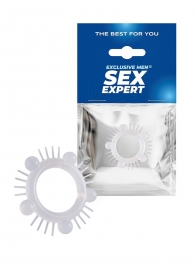 Эластичное эрекционное кольцо с шишечками и шипами - Sex Expert - в Томске купить с доставкой