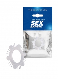 Эластичное эрекционное кольцо с шипиками и шариками - Sex Expert - в Томске купить с доставкой