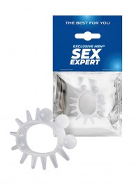 Эластичное эрекционное кольцо с шариками и лучами - Sex Expert - в Томске купить с доставкой