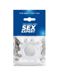 Прозрачное эрекционное кольцо со стимулирующими шариками - Sex Expert - в Томске купить с доставкой