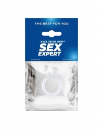 Эластичное эрекционное кольцо с шипиками и шариком - Sex Expert - в Томске купить с доставкой
