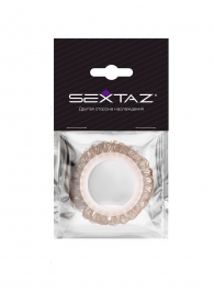Эрекционное кольцо с бежевыми «ресничками» - Sextaz - в Томске купить с доставкой