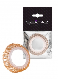 Эрекционное кольцо с бежевыми «ресничками» - Sextaz - в Томске купить с доставкой