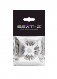 Эластичное эрекционное кольцо с черными «ресничками» - Sextaz - в Томске купить с доставкой