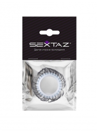 Эластичное эрекционное колечко с черными «ресничками» - Sextaz - в Томске купить с доставкой
