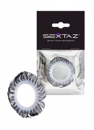 Эластичное эрекционное колечко с черными «ресничками» - Sextaz - в Томске купить с доставкой
