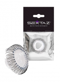 Эластичное эрекционное кольцо с длинными черными «ресничками» - Sextaz - в Томске купить с доставкой