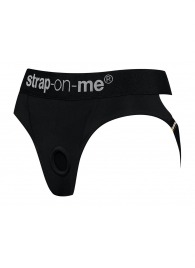Черные трусики для насадок Heroine Lingerie Harness - size XL - Strap-on-me - купить с доставкой в Томске