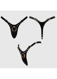 Черный пояс для фиксации насадок Strap-On-Me Leatherette Harness Fabulous - Strap-on-me - купить с доставкой в Томске