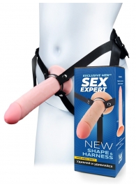 Мужской полый страпон на регулируемых ремешках - 22 см. - Sex Expert - купить с доставкой в Томске