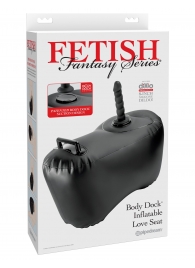 Черное надувное кресло с платформой для фиксации дилдо Body Dock Inflatable Love Seat - Pipedream - купить с доставкой в Томске