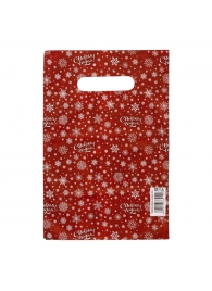 Красный подарочный новогодний пакет с вырубной ручкой (20х30 см) - Сима-Ленд - купить с доставкой в Томске