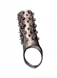 Дымчатая насадка на пенис с шипами и выпуклостями - 12,5 см. - Sex Expert - в Томске купить с доставкой