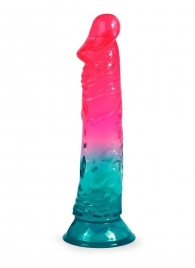 Яркий двухцветный фаллоимитатор с присоской - Erowoman-Eroman