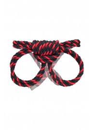 Черно-красные наручники-оковы ’’Узел-омега’’ из хлопковой веревки - Pecado - купить с доставкой в Томске