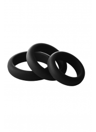 Набор из 3 черных эрекционных колец Smooth Silicone Cockring Pack - Dream Toys - в Томске купить с доставкой