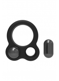 Черное эрекционное кольцо с утяжелителями Cockring Dual Weight - Dream Toys - в Томске купить с доставкой