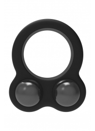 Черное эрекционное кольцо с утяжелителями Cockring Dual Weight - Dream Toys - в Томске купить с доставкой
