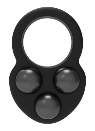 Черное эрекционное кольцо с утяжелителями - Dream Toys - в Томске купить с доставкой