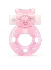 Розовое эрекционное виброкольцо в форме мишки - 1137 - в Томске купить с доставкой