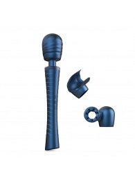 Синий вибромассажёр с насадками Man.wand Edgy - Manwan - в Томске купить с доставкой