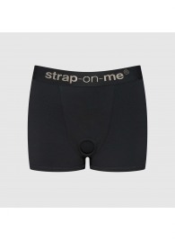 Черные трусики-боксеры для фиксации насадок Strap-on-me Harness Lingerie Allure - size XS - Strap-on-me - купить с доставкой в Томске