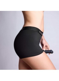 Черные трусики-боксеры для фиксации насадок Strap-on-me Harness Lingerie Allure - size L - Strap-on-me - купить с доставкой в Томске